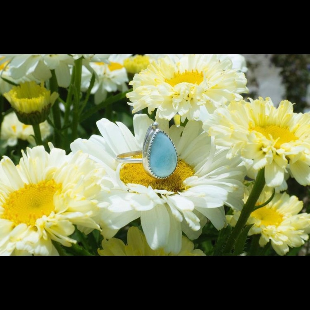 Handmade larimar ring